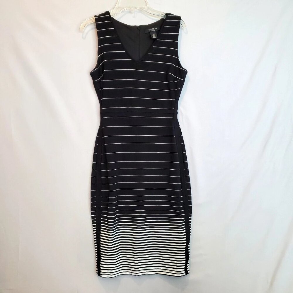 WHBM Dress 2P Lined Ponte Knit Bodycon Sheath Ombre Dark Academia Whimsygoth